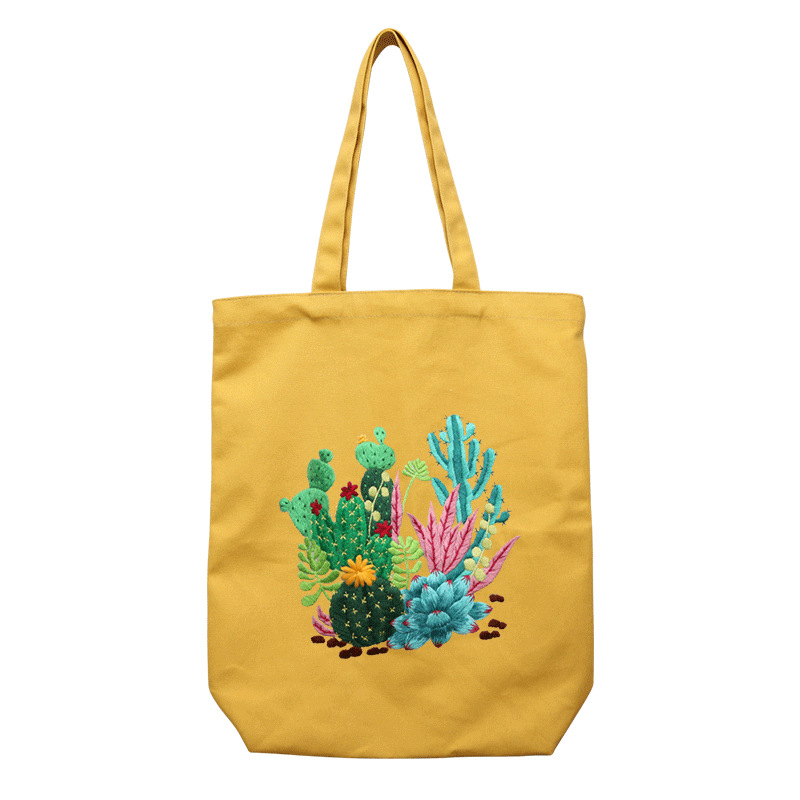 Bordado hecho a mano auto-bordado bolsa de material DIY bolsa de lona estudiante niños bolso de hombro principiante adulto Su bordado