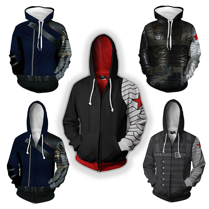 2025 New Source Factory European and American Sizes 3 Winter Warrior Winter Soldier Series Cardigan Sweatshirt Cosplay Week
