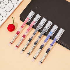 Straight liquid ballpoint pen, gel pen, 0.5mm needle tube, quick-drying signature pen, student office pen, exam
