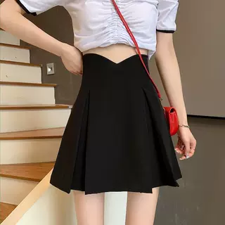 学生裙子女夏天百褶裙半身裙女装a字高腰大码短裙夏装新款ins潮