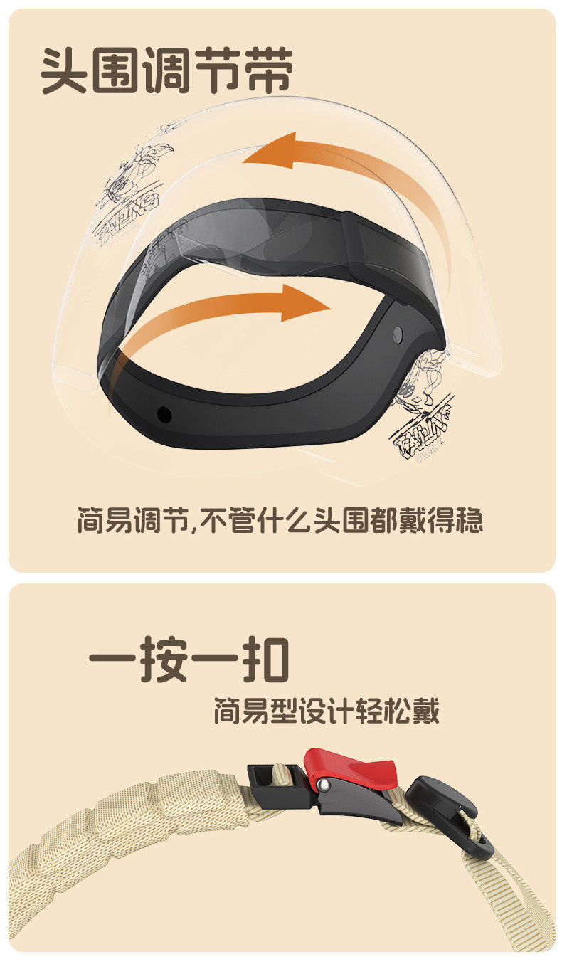 3C Certified Electric Motorcycle Helmet for Men and Women, New National Standard, Universal for All Seasons, Sun Protection Half Helmet, Battery Car Safety Helmet