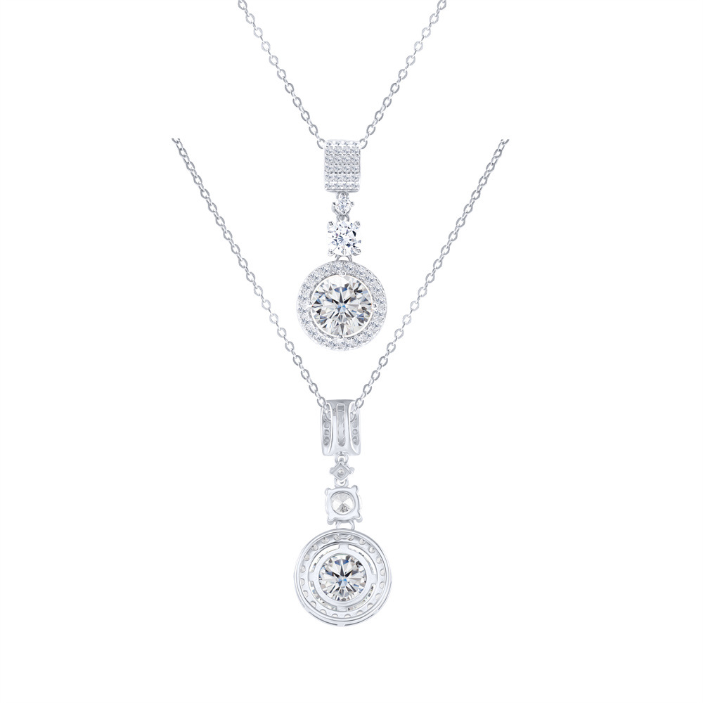 Plata esterlina 18K5 quilates colgante de piedra de invierno nuevo collar de gran tamaño para mujeres suéter de alta calidad cadena cadena clavícula