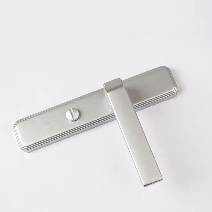 Puerta de aleación de aluminio núcleo sólido cerradura de la manija puerta de la sala de lavado flúor carbono mortaja cerradura de baño puerta Universal cerradura de una sola lengua