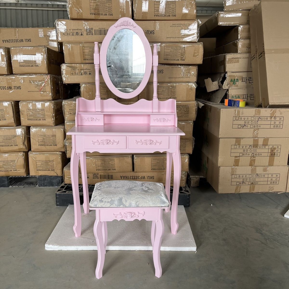Taburetes de maquillaje de lujo blanco francés estilo europeo estilo pequeño estilo simple hogar moderno idílico