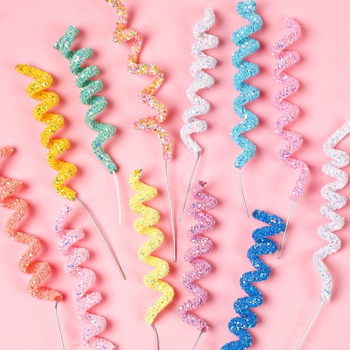 Symphony strip cake decoration plug-in Internet celebrity versatile curve soft strip plug-in macaron color birthday party decoration