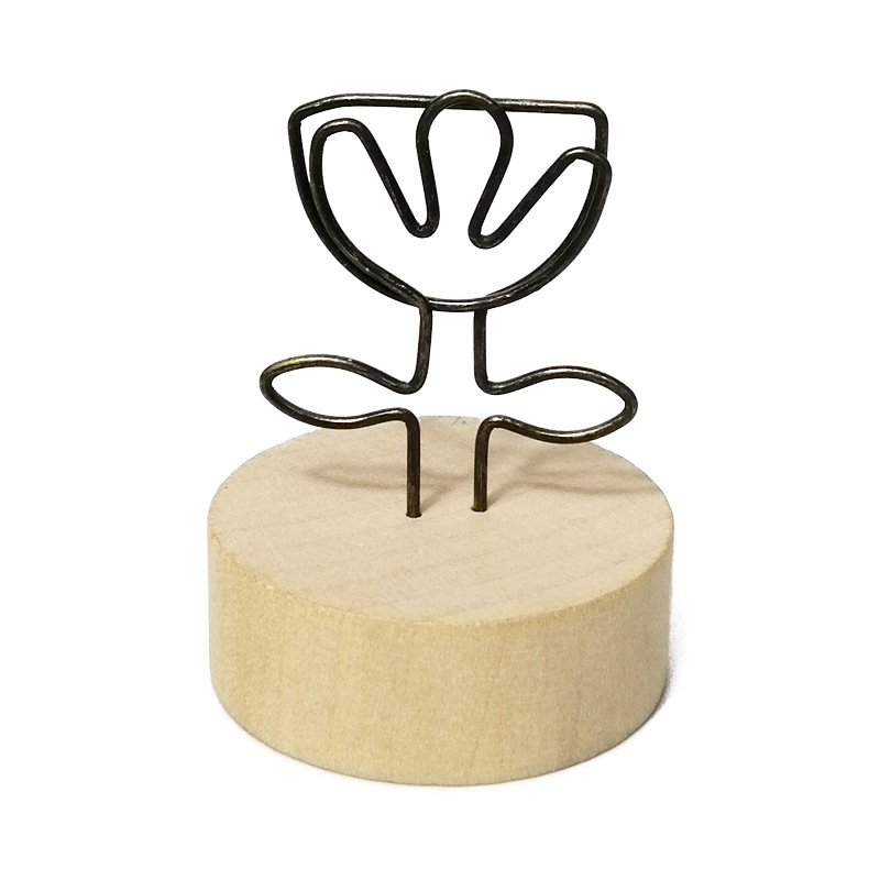 Creativo lindo Mensaje de madera titular de escritorio vertical nota mensaje clip de fotos escritorio vertical titular de la tarjeta de visita Decoración