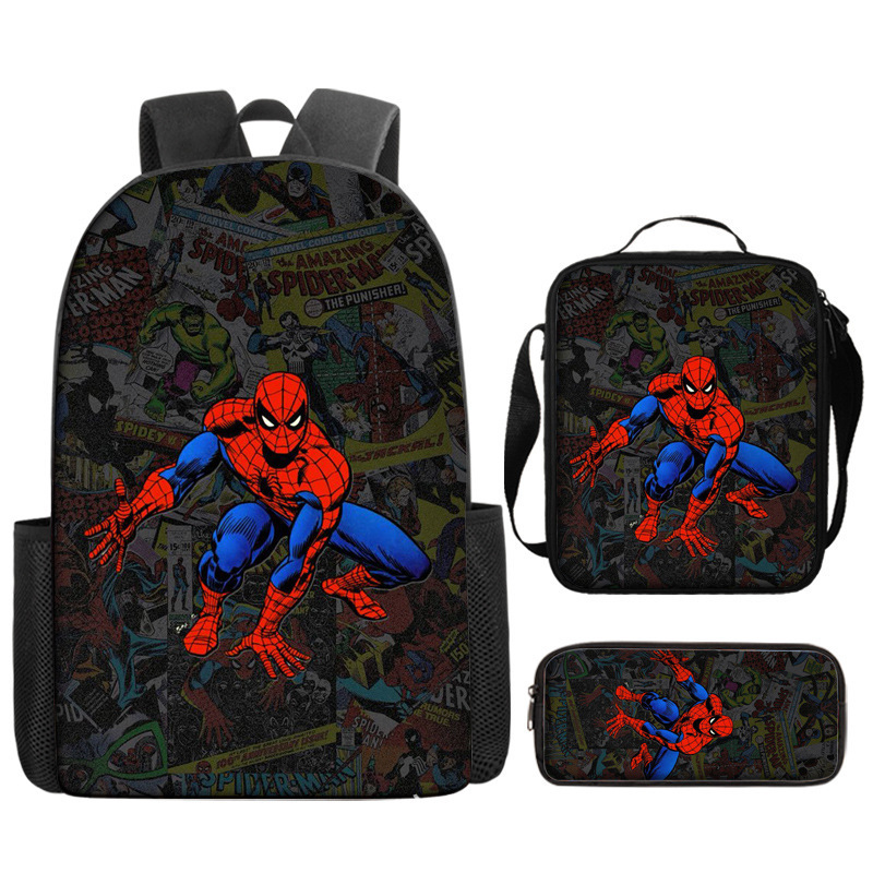 Cross-border nuevo Marvel Spider-Man mochila de estudiantes de primaria y secundaria mochila de dibujos animados de gran capacidad mochila de almuerzo
