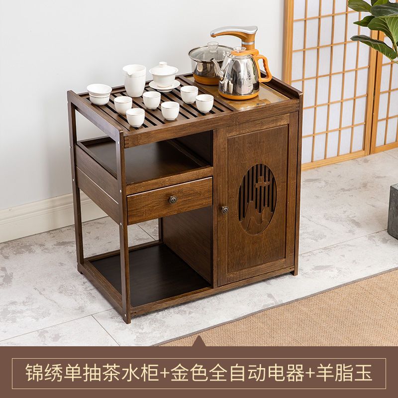 茶台茶车家用茶水柜实木小茶桌茶几功夫茶具套装全自动烧水壶一体|undefined