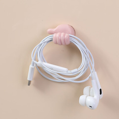 Thumb Hook Kitchen Bathroom Invisible Adhesive Hook Car Small Hook No Drilling Multi-functional Data Cable Holder