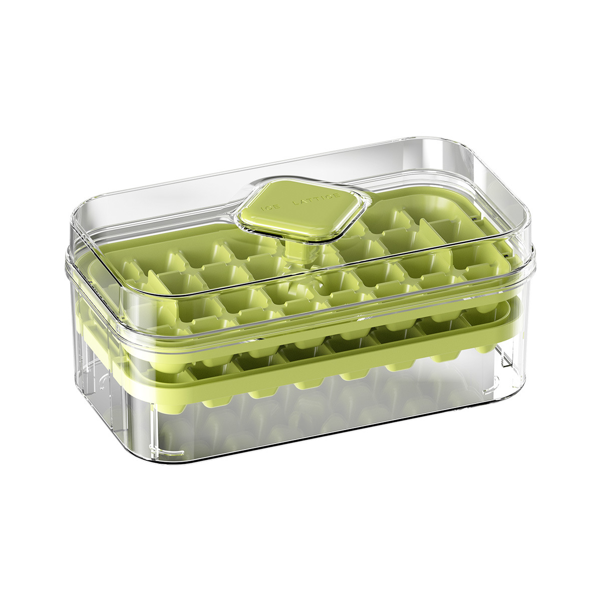 Molde de hielo de gran capacidad de compresión de hielo grado de alimentos casero hielo caja de almacenamiento de hielo con cubierta refrigerador congelado artefacto mágico de hielo