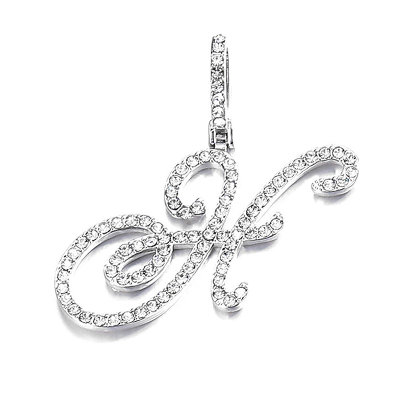Подвес-цепочка из медной основы с позолотой 18K и цирконами, цепочка 45+5 см, подвеска 5 см