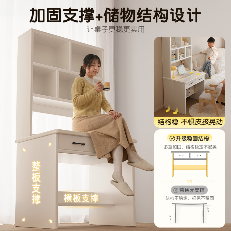 Escritorio de madera maciza, estantería, mesa integrada, dormitorio pequeño para el hogar, sala de estudio, escritorio para estudiantes, escritorio para computadora con cajón