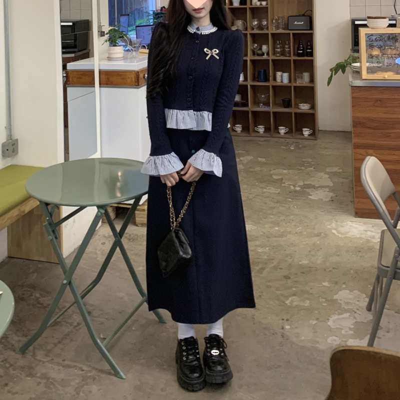 大码女装法式裙子两件套女春季2025新款胖巨显瘦遮肉学院风套装|undefined