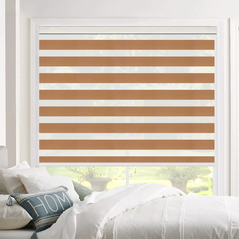 Customized American double-layer zebra blinds, office bathroom light-shading lifting beaded gauze curtains