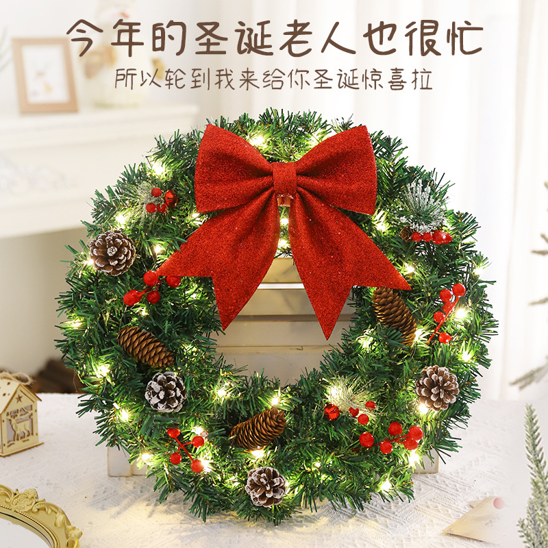 Amazon pop navideño corolla de vinas 30 / 40 / 50 / 60cm decoración navideña corolla de flores colgando escena