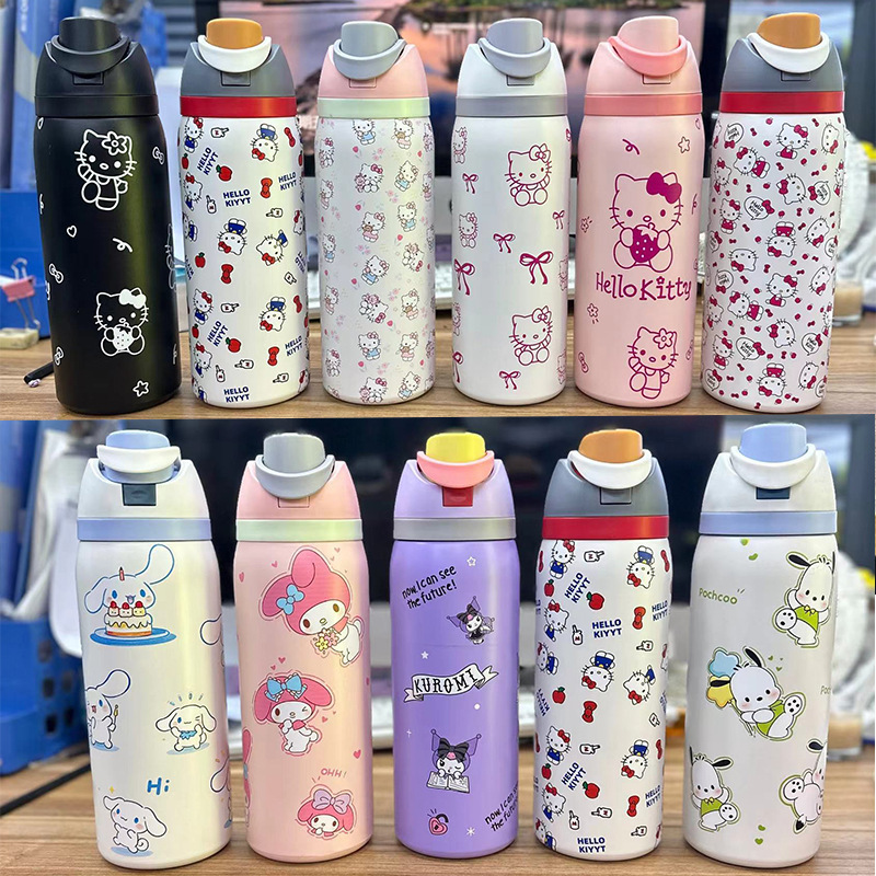 トランシショナル漫画フルーツカップ304ステンレス鋼保温カップ大容量ポータブルダブルドリンクカップアウトドアスポーツウォーターボトル|undefined