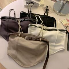 新款工裝風甜酷辣妹肩帶腰帶個性撞色元素設計內搭外穿短款背心女