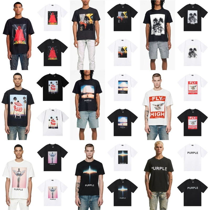 Purple brand Американский летний кокосовый принт Liberty Award Tide для мужчин и женщин футболки с короткими рукавами High Street
