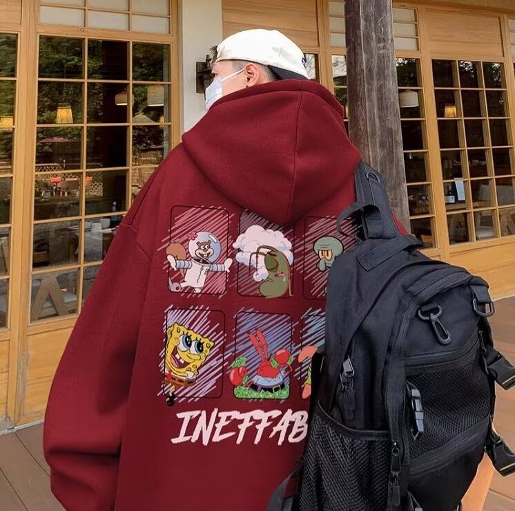 American fashion brand sponge baby sweater men's autumn and winter 2023 loose fashion brand Paida Star hooded fleece jacket