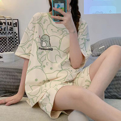 貿易クロスボーダーパジャマ女性のための夏の新しい半袖ショーツ甘いインターネット有名人かわいい漫画スーツホーム服ドロップシッピング