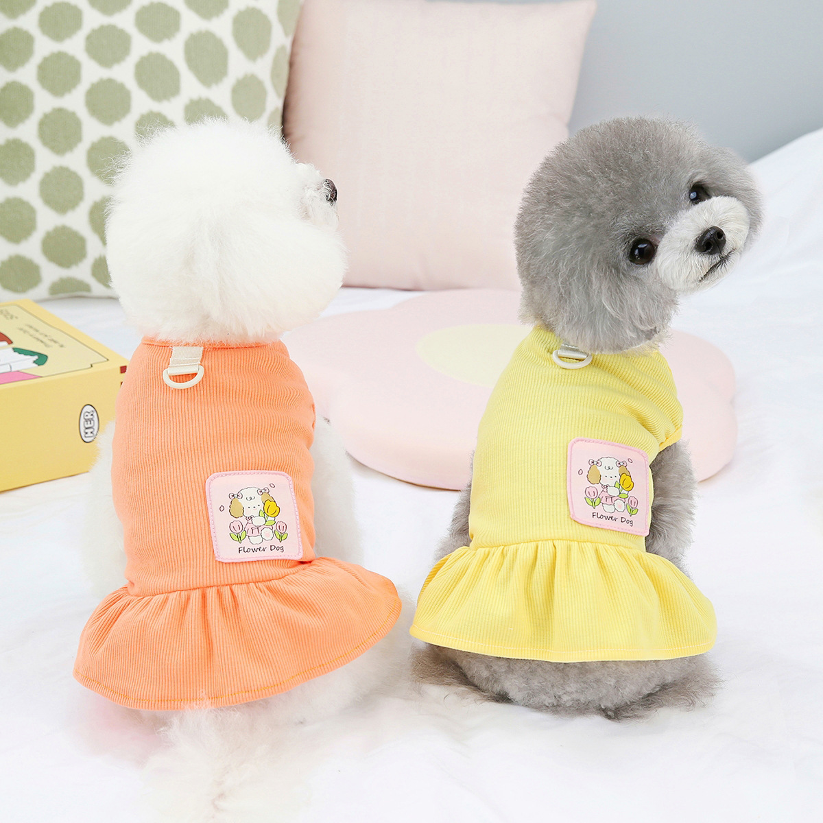 Pet Princess Dress Harness Buckle Clothes Pet Dog Clothes Pet Clothing Spring New 23 Ring Loop Lady Dress