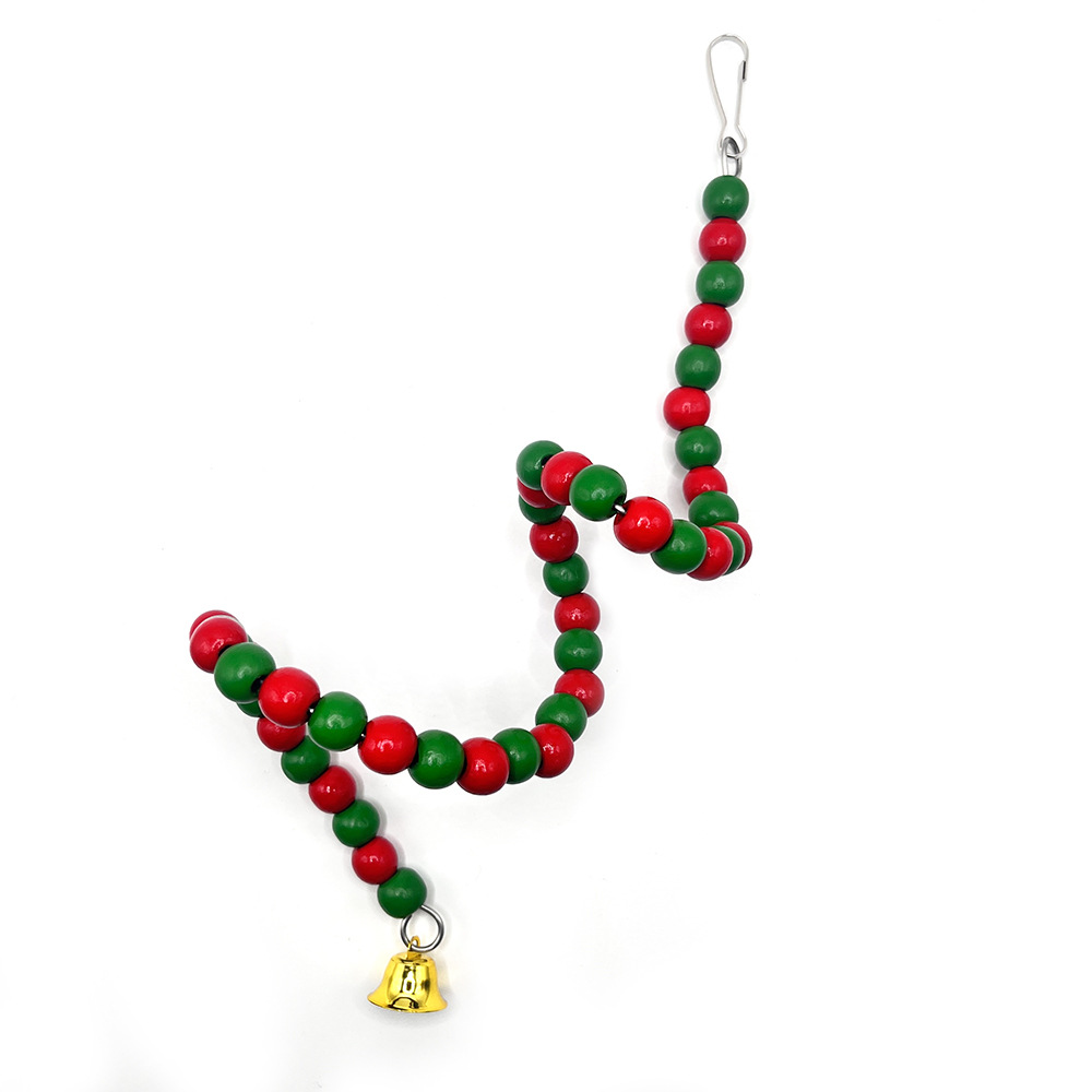 Tema de Navidad transfronterizo, juguete de pájaro loro, columpio de color de aves, escalera giratoria, juguete, accesorios de decoración de jaula de pájaros