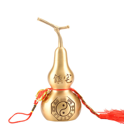Manufacturer wholesale Brass Five Emperors Money Gourd Pendant Copper Gourd Ornament Home Living Room Entrance Ornament Crafts