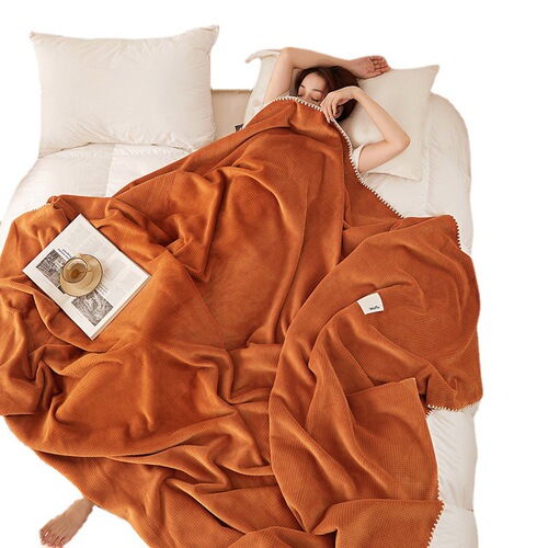 Quality Inspected 2024 New Light Luxurious Furge Velvet Blanket Nap Leisure Quilt Plain Solid Color Milk Velvet Small Throw Blanket