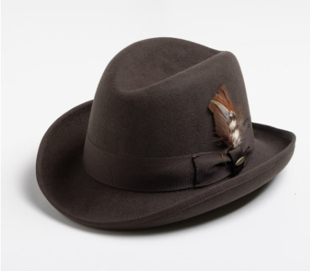 Hot selling British gentleman's pure wool bow, autumn and winter soft woolen hat, sheep felt top hat_voghion.com