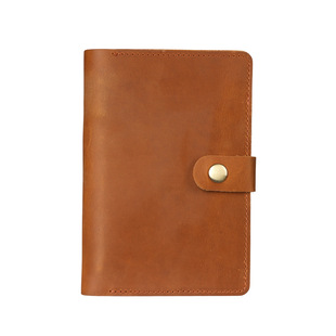 1158 Genuine Leather Crazy Horse Leather Men's and Women's Passport Pass Bag Card Bag Wallet Holder Travel Business Trip with Pen Notebook