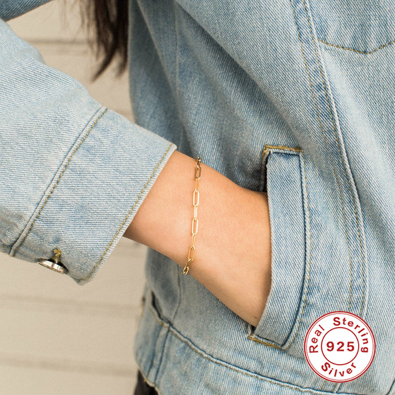 925 Sterling Silver Material Geometric, Solid Color Pattern Women's Gender 925 Sterling Silver Bracelets Vintage Style