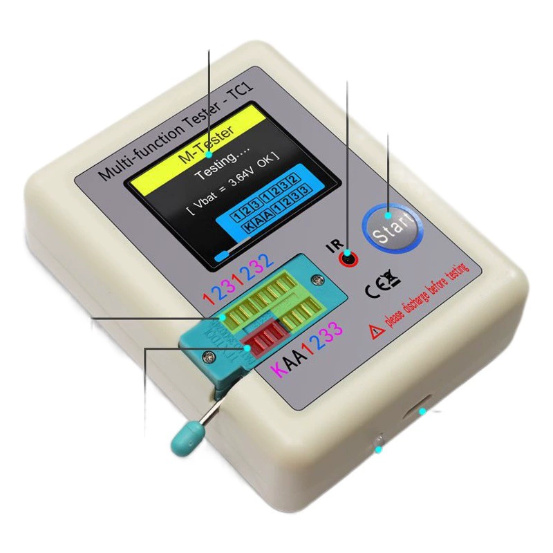 Многофункциональный портативный тестер транзисторов TCR-TC1 с полноцветным графическим дисплеем и анализатором