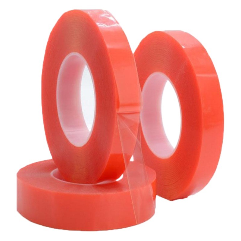 Corona 7965 película roja PET adhesivo de doble cara impermeable sin costuras resistente a altas temperaturas súper pegajoso súper transparente adhesivo de doble cara