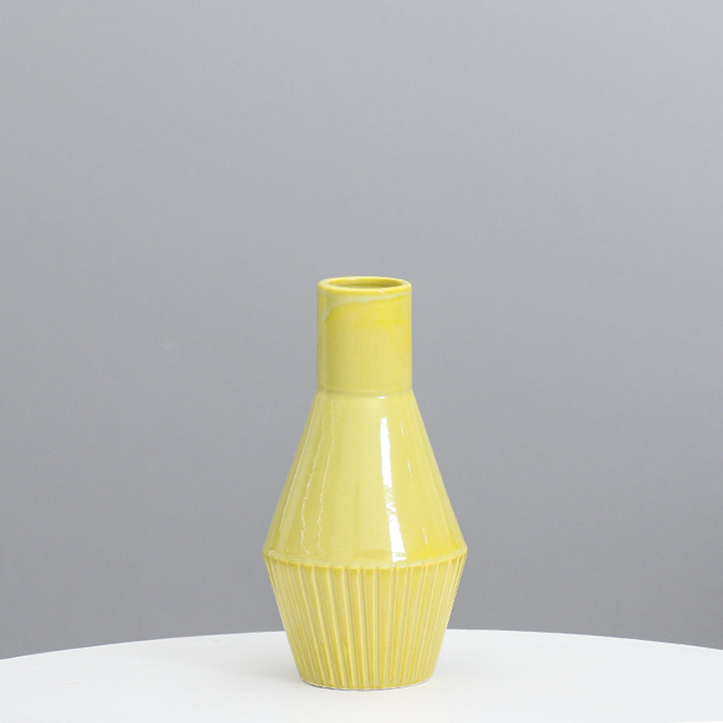 Cerámica ins nórdico florero color esmalte moderno simple Casa Grande decoración de escritorio hidropónico flor arreglo