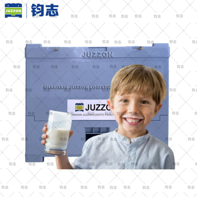 上海钧志厂家直销250L塑料可折叠食品级环保牛奶吨箱