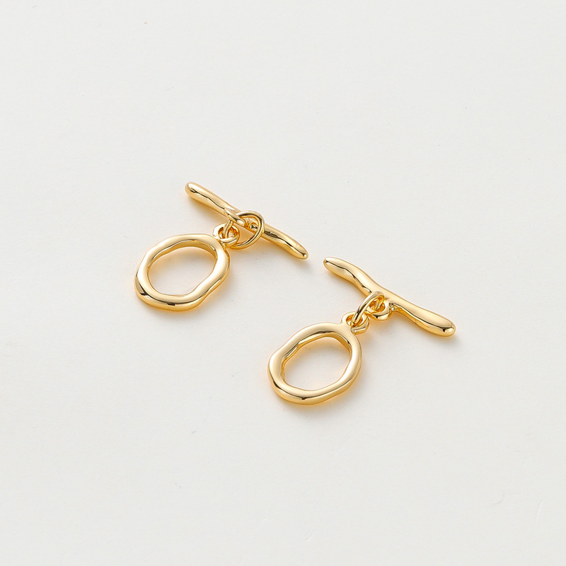 Shaped Oval otbuckle 14K copper plating color retention real gold diy bracelet necklace irregular jewelry lock buckle wholesale