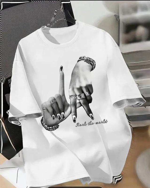 国境を越えた貿易婦人服ヨーロッパとアメリカのダークスタイルラウンドネックオフショルダーTシャツルーズカジュアルクールで個性的な女性用半袖トップス|undefined