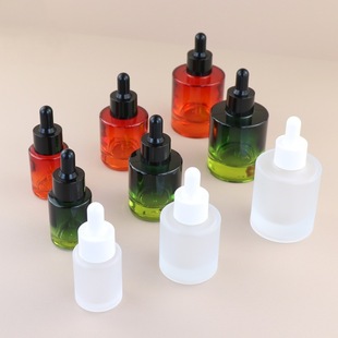 Spot 15ml Thick Bottom Straight Round Flat Shoulder Essence Bottle 30ml Hair Care Essential Oil Bottle 50ml Original Liquid Skin Care Products