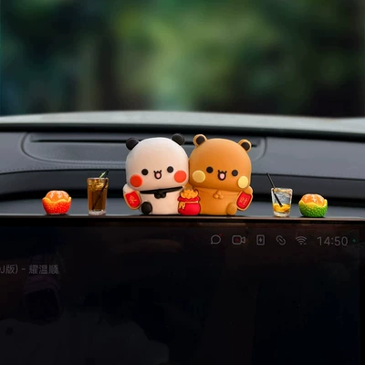 Car ornaments, Cute and adorable couple - come-and-get-the-come-and-get-rich-cloth-american-coffee-lemon-tea-two-orange-ornaments-plus-free-adhesive-strips