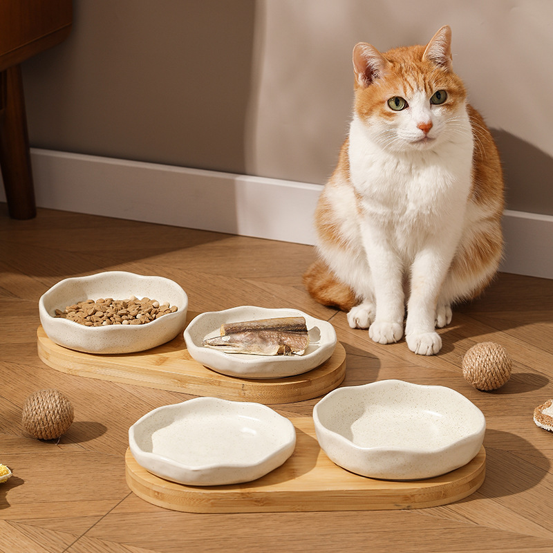 Tacos de cerámica para mascotas Tacos de gato nórdicos Tacos de comida para gatos de cerámica de pies altos Tacos de comida para gatos Bocadillos Plato enlatado anti-espondilosis cervical anti-voltar Tacos de comida para gatos image 3