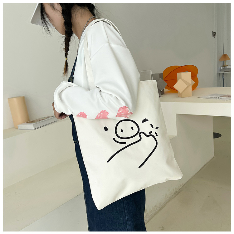 Women's Large Canvas Cartoon Classic Style Zipper Canvas Bag display picture 40