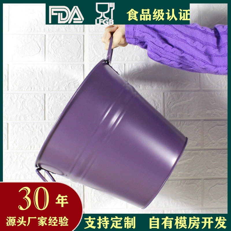 В наличии Утолщенное железное ведро Бинауральное ведро для яблок Большой емкости Овощное ведро Металлическое ведро с пищевым покрытием