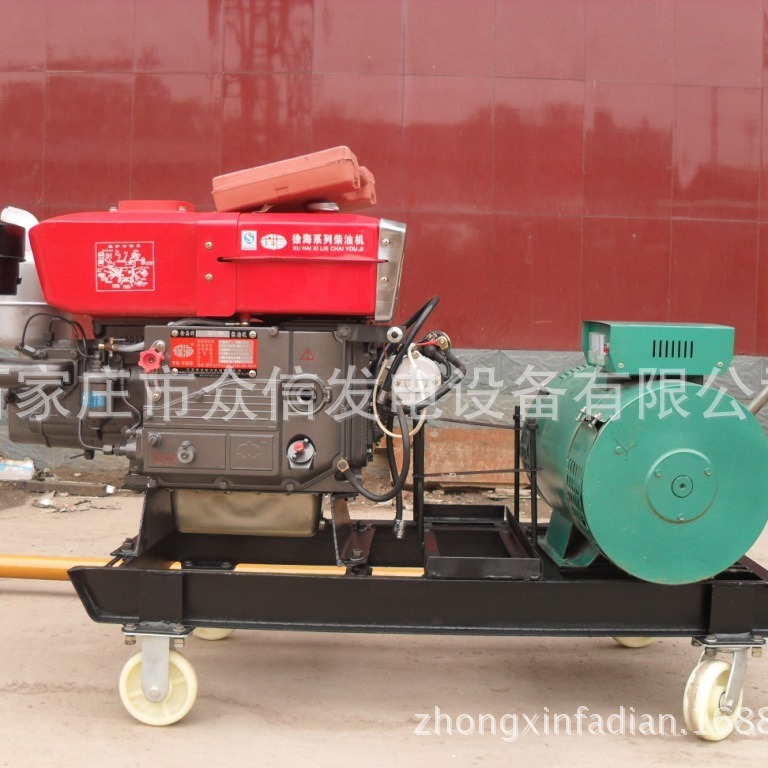 10kw农用移动柴油发电机三相手拉380V单缸发动机有刷电机家用备用