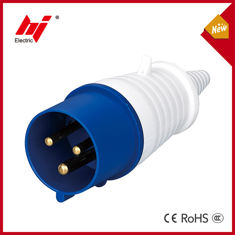 IP44工业连接器插座插头3芯2P+E工业插头32A防水三相电航空插头