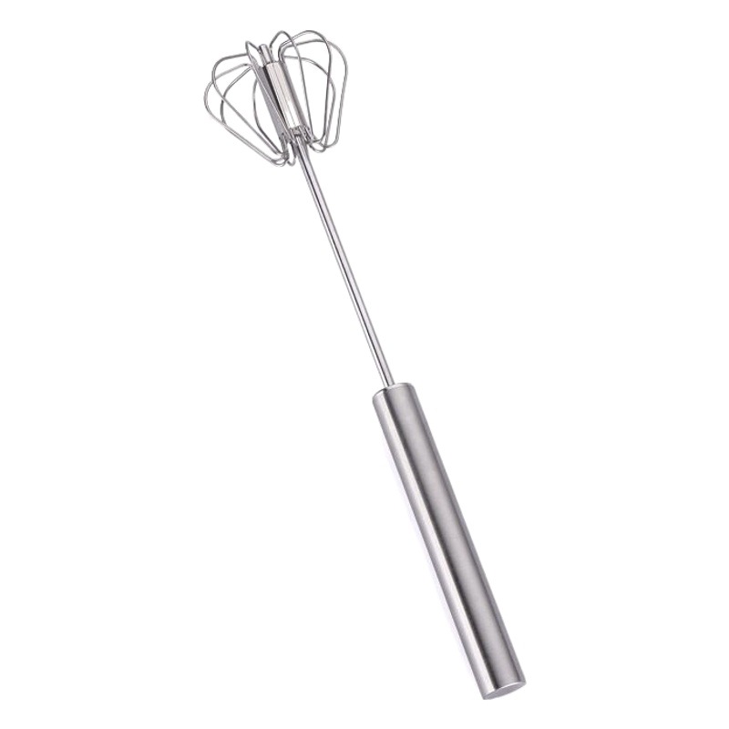 Batidor de huevos semiautomático de acero inoxidable para el hogar prensa giratoria batidor de huevos manual crema de huevo herramienta de eliminación manual