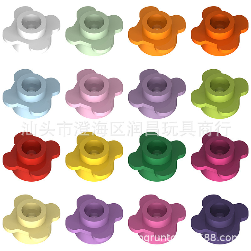 Foreign trade cross-border small particle building block parts accessories compatible 33291 1x 1 plant flower four-leaf flower board