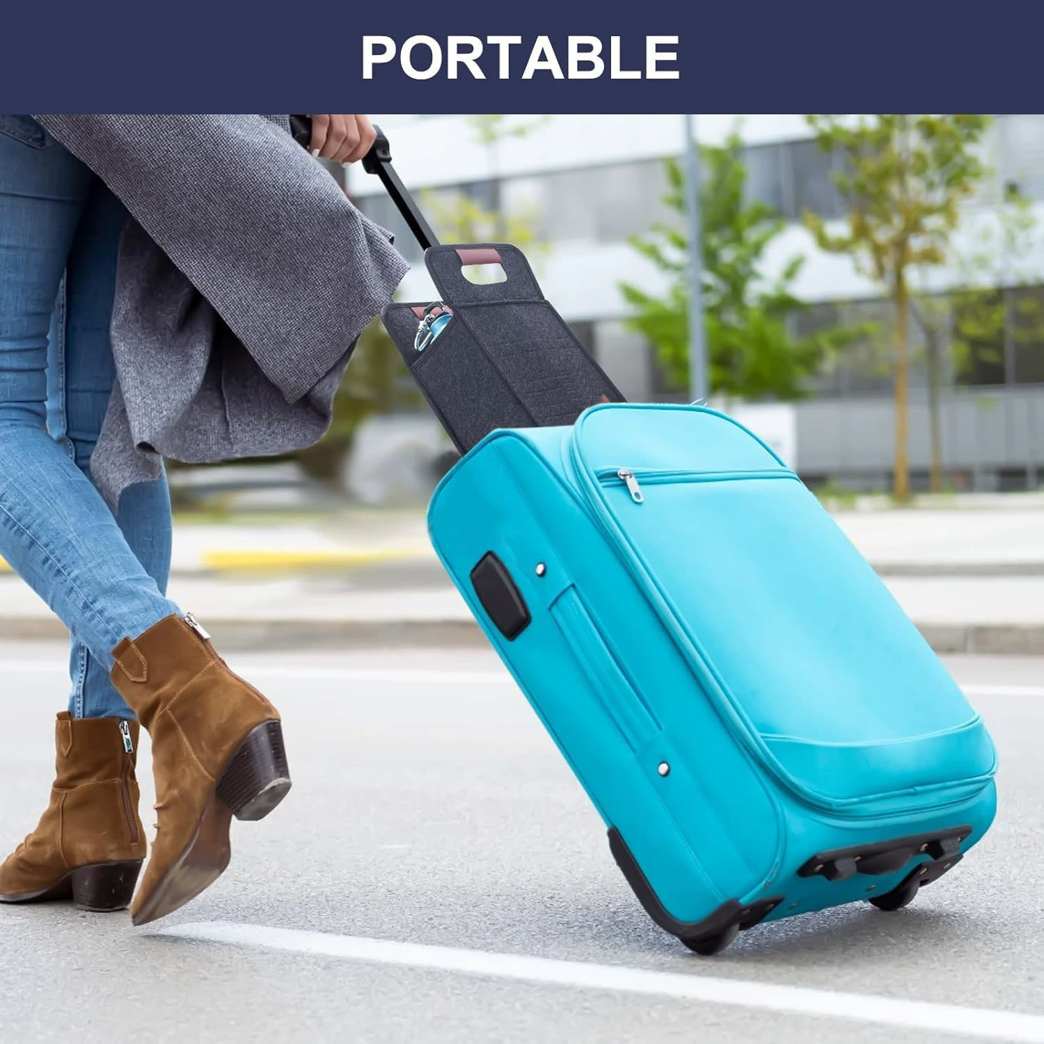Handheld foldable suspenders for traveling, multi-use coffee thermos
