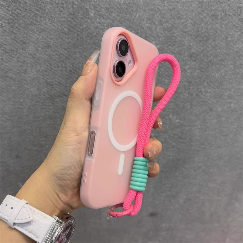 Piel exfoliante magnético IPhone16ProMax simple color sólido Apple 15pro funda para teléfono móvil adecuado para 12/13 suave