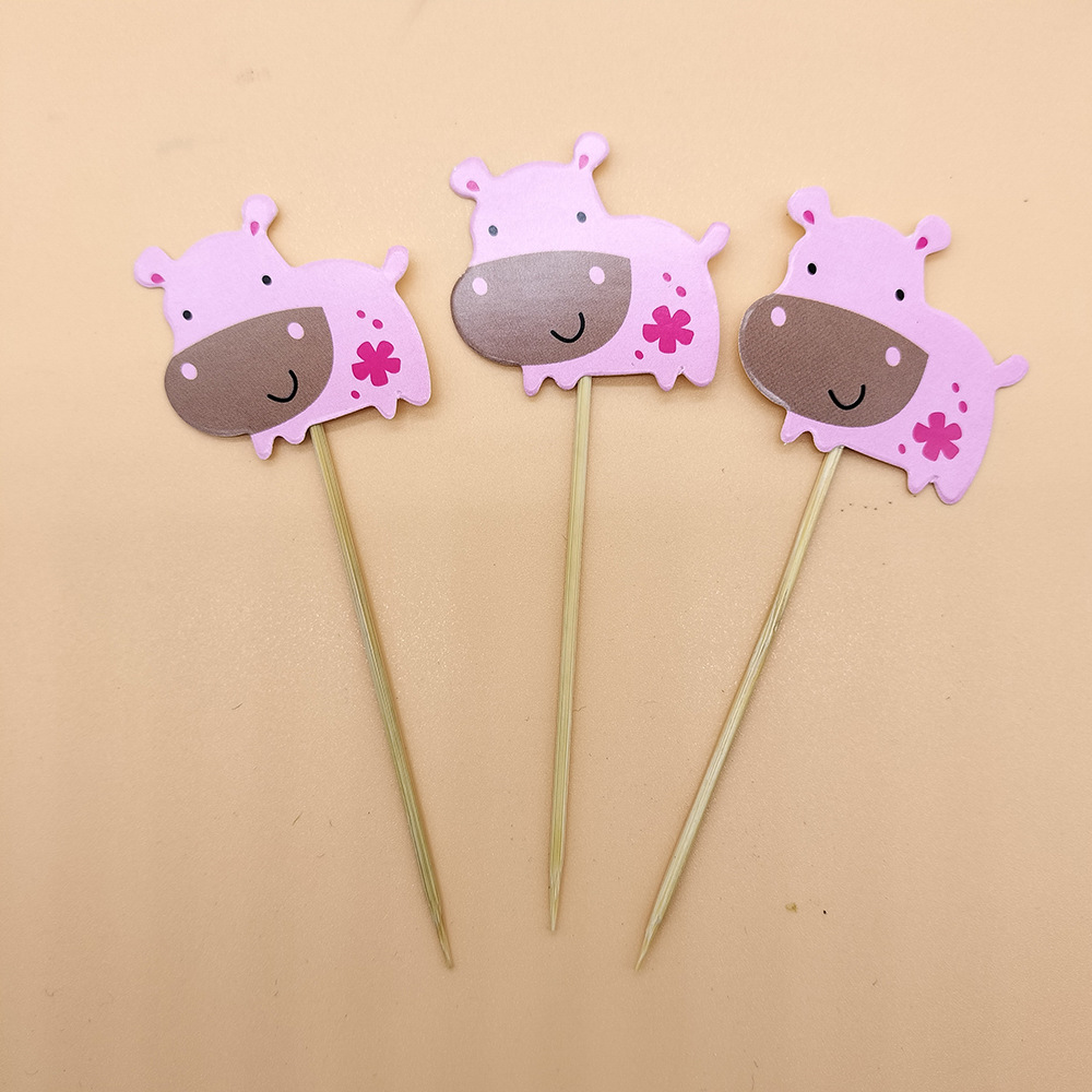 Palo de fruta desechable tenedor de fruta postre pastel de inserción de tarjeta de inserción plato de fruta decoración palo de bambú