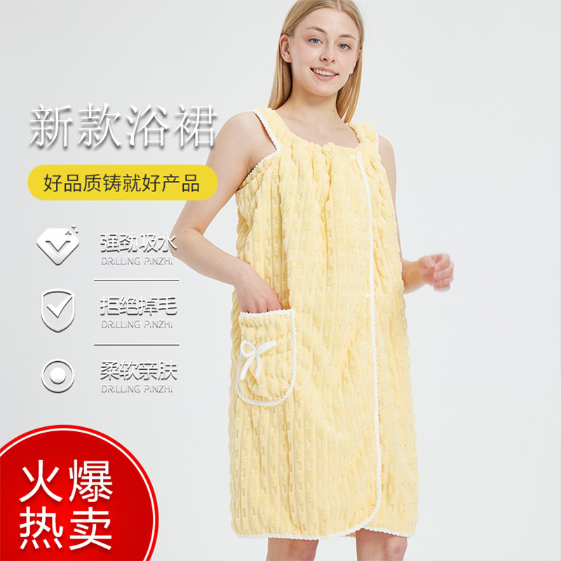 Bath Skirt 2024 New Arrival Wearable Adult Sling Bath Skirt Bathrobe Absorbent Quick-drying Household Bath Wear Adult Bath Towel